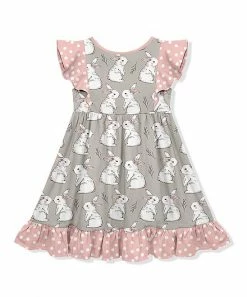 Best reviews of 😉 Millie Loves Lily Gray & Pink Bunny Hop Polka Dot Ruffle Angel-Sleeve 👗 Dress - Toddler For Kids 😀