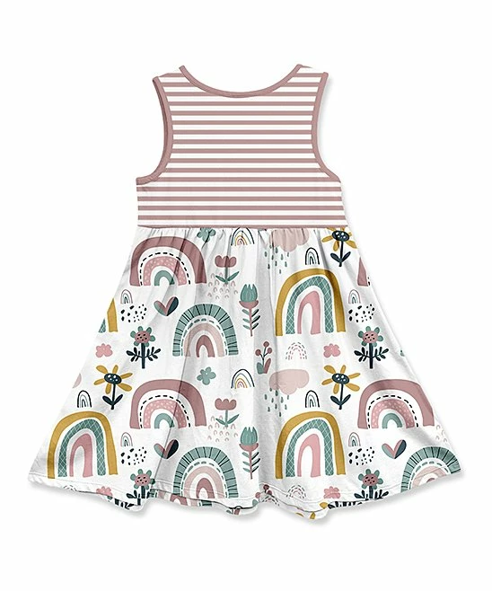 Best reviews of π Millie Loves Lily Dusty Pink Stripe Spring Rainbow Button-Front A-Line π Dress - Toddler For Kids π 2 Best reviews of π Millie Loves Lily Dusty Pink Stripe Spring Rainbow Button-Front A-Line π Dress - Toddler For Kids π - Image 2