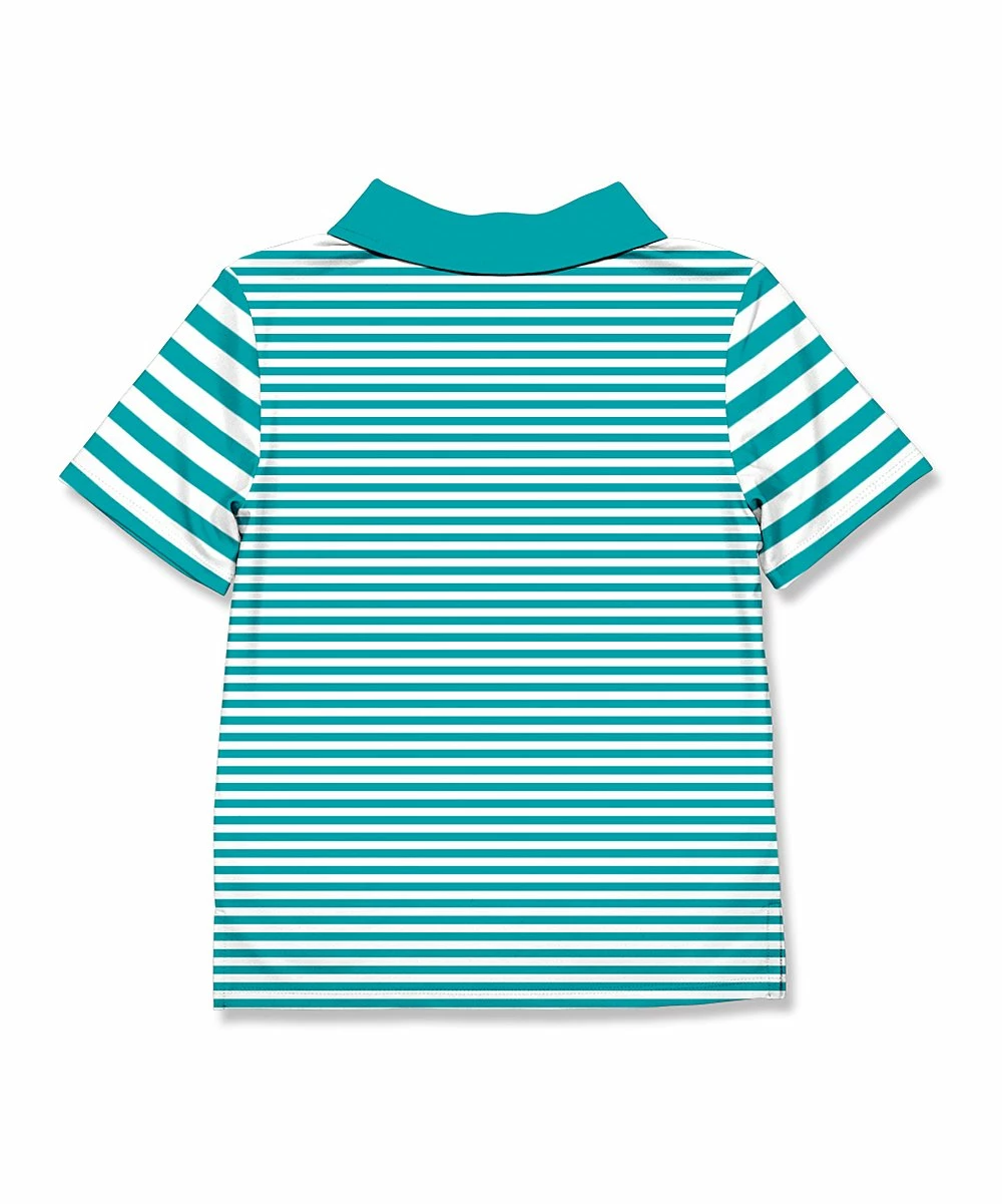 Top 10 β¨ Millie & Maxx Turquoise & White Stripe Polo - Toddler For Kids π 2 Top 10 β¨ Millie & Maxx Turquoise & White Stripe Polo - Toddler For Kids π - Image 2