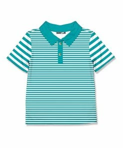 Top 10 ✨ Millie & Maxx Turquoise & White Stripe Polo - Toddler For Kids 🎁