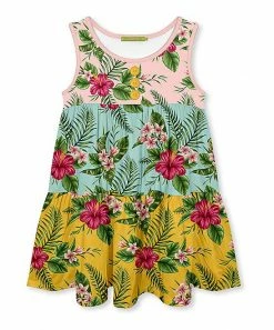 Cheap 💯 Millie Loves Lily Mint & Yellow Tropical Thunder Tiered Shift 👗 Dress - Toddler For Kids 👍