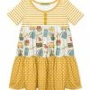 Best reviews of 🎉 Millie Loves Lily Yellow Stripe & Khaki School Bags Tiered A-Line 👗 Dress - Toddler For Kids 👏
