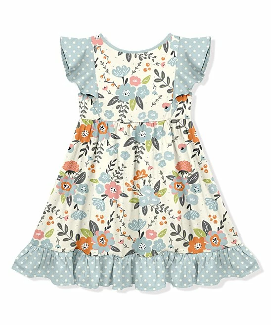 Best Sale π Millie Loves Lily Ecru Tiffany Floral Angel-Sleeve π Dress - Toddler & π§ Girls For Kids π 2 Best Sale π Millie Loves Lily Ecru Tiffany Floral Angel-Sleeve π Dress - Toddler & π§ Girls For Kids π - Image 2