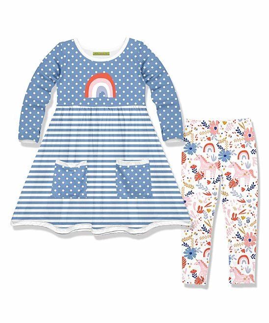 Best Sale π Millie Loves Lily Dusty Blue Stripe Pocket A-Line π Dress & Daydream Unicorn Leggings - Toddler & π§ Girls For Kids 𧨠1 Best Sale π Millie Loves Lily Dusty Blue Stripe Pocket A-Line π Dress & Daydream Unicorn Leggings - Toddler & π§ Girls For Kids π§¨