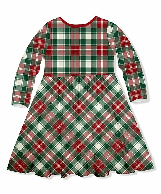 Best Pirce β€οΈ Millie Loves Lily Red & Green π Christmas Plaid Bow-Accent A-Line π Dress - π§ Girls For Kids π 2 Best Pirce β€οΈ Millie Loves Lily Red & Green π Christmas Plaid Bow-Accent A-Line π Dress - π§ Girls For Kids π - Image 2