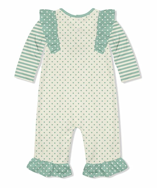 Cheap π₯ Little Millie Ecru Polka Dot Turkey Garden Ruffle-Trim Playsuit - Infant For Kids π 2 Cheap π₯ Little Millie Ecru Polka Dot Turkey Garden Ruffle-Trim Playsuit - Infant For Kids π - Image 2