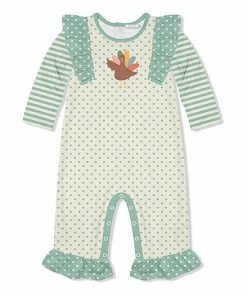 Cheap 🔥 Little Millie Ecru Polka Dot Turkey Garden Ruffle-Trim Playsuit - Infant For Kids 👏
