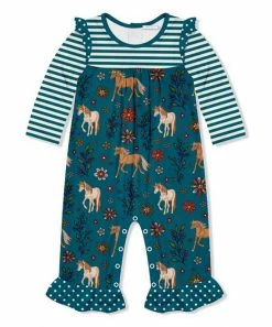 Coupon β Little Millie Teal Horse Ruffle-Trim Playsuit - Infant & Toddler For Kids π§¨