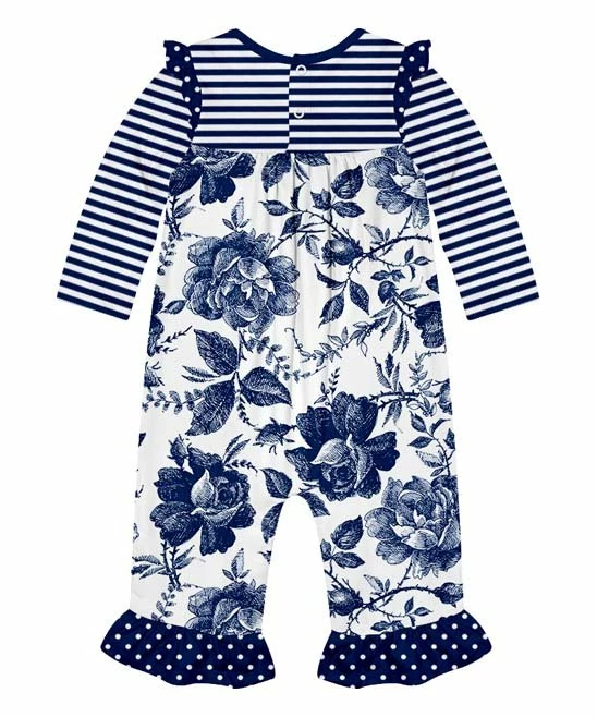 Best reviews of π€© Little Millie Toile Navy Floral Ruffle-Trim Playsuit - Infant & Toddler For Kids π 2 Best reviews of π€© Little Millie Toile Navy Floral Ruffle-Trim Playsuit - Infant & Toddler For Kids π - Image 2