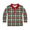 New 🌟 Millie & Maxx Red & Green ❄ Christmas Plaid Long-Sleeve Polo - Infant & Boys For Kids 🔔