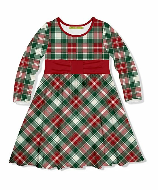 Flash Sale π Millie Loves Lily Red & Green π Christmas Plaid Bow-Accent A-Line π Dress - Toddler & π§ Girls For Kids π 1 Flash Sale π Millie Loves Lily Red & Green π Christmas Plaid Bow-Accent A-Line π Dress - Toddler & π§ Girls For Kids π