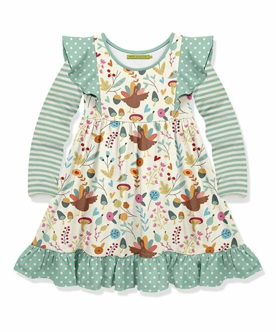 Best deal β Millie Loves Lily Ecru & Mint Turkey Garden Angel-Sleeve π Dress - Toddler & π§ Girls For Kids π 1 Best deal β Millie Loves Lily Ecru & Mint Turkey Garden Angel-Sleeve π Dress - Toddler & π§ Girls For Kids π