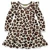 New 💯 Millie Loves Lily Ecru Leopard Ruffle Long-Sleeve Shift 👗 Dress - Toddler & 👧 Girls For Kids 🥰