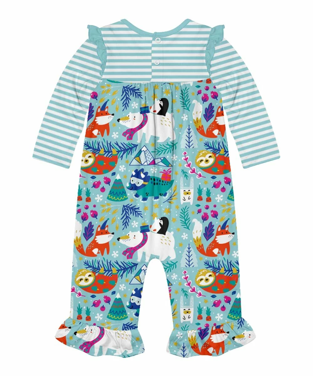 Deals π Little Millie Mint Woodland Winter Ruffle-Trim Playsuit - Infant For Kids β 2 Deals π Little Millie Mint Woodland Winter Ruffle-Trim Playsuit - Infant For Kids β - Image 2