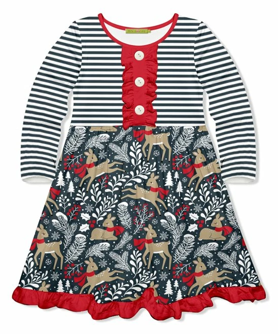 Best reviews of β Millie Loves Lily Dark & Red Gray Reindeer Button-Front π Dress - π§ Girls For Kids π₯ 1 Best reviews of β Millie Loves Lily Dark & Red Gray Reindeer Button-Front π Dress - π§ Girls For Kids π₯