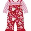 Best Pirce 🥰 Little Millie Red Harper's Heart Ruffle Playsuit - Infant For Kids 🎉