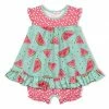 Promo 🎁 Little Millie Turquoise Watermelon 👗 Skirted Bubble Bodysuit - Infant For Baby & Maternity 🧨