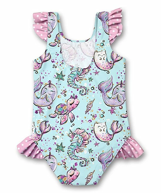 Best deal β Millie Loves Lily Sky Blue Fish Ruffle-Accent One-Piece - Infant, Toddler & π§ Girls For Kids π 2 Best deal β Millie Loves Lily Sky Blue Fish Ruffle-Accent One-Piece - Infant, Toddler & π§ Girls For Kids π - Image 2