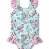 Best deal ⭐ Millie Loves Lily Sky Blue Fish Ruffle-Accent One-Piece - Infant, Toddler & 👧 Girls For Kids 😀