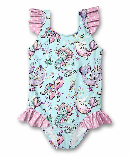 Best deal β Millie Loves Lily Sky Blue Fish Ruffle-Accent One-Piece - Infant, Toddler & π§ Girls For Kids π 1 Best deal β Millie Loves Lily Sky Blue Fish Ruffle-Accent One-Piece - Infant, Toddler & π§ Girls For Kids π
