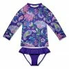 New 👏 Millie Loves Lily Purple Boho Watercolor 👗 Skirted Rashguard Set - Infant, Toddler & 👧 Girls For Kids 🎉