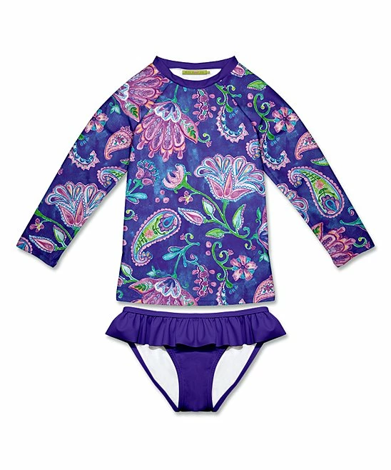 New π Millie Loves Lily Purple Boho Watercolor π Skirted Rashguard Set - Infant, Toddler & π§ Girls For Kids π 1 New π Millie Loves Lily Purple Boho Watercolor π Skirted Rashguard Set - Infant, Toddler & π§ Girls For Kids π