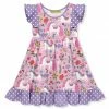 Best deal 👏 Millie Loves Lily Pink & Purple Polka Dot Darling Unicorn Angel-Sleeve 👗 Dress- Toddler & 👧 Girls - Toddler & 👧 Girls For Kids ❤️