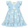 Best reviews of 🌟 Millie Loves Lily Light Blue Bunnies & Daisies Angel-Sleeve 👗 Dress - Toddler For Kids 😉