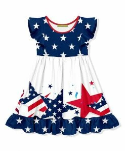 Top 10 🧨 Millie Loves Lily Navy & Red Stars Angel-Sleeve 👗 Dress - Toddler & 👧 Girls For Kids 😀
