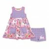 Budget 🔥 Millie Loves Lily Pink Unicorn Sleeveless A-Line 👗 Dress & Purple Polka Dot Shorts - 👧 Girls For Kids ✔️