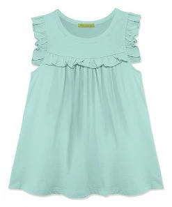 Buy 🤩 Simply Millie By Millie Loves Lily Mint Ruffle-Accent Babydoll Tank - 👧 Girls For Kids 🔔