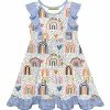 New 👍 Millie Loves Lily White 'Follow The Rainbow' Angel-Sleeve Ruffle-Hem 👗 Dress - Toddler & 👧 Girls For Kids 😉