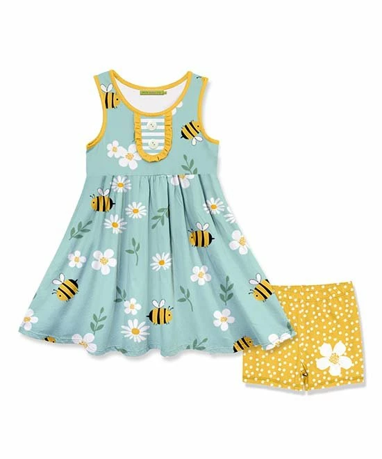 Budget π Millie Loves Lily Mint Buzzy Bee Button A-Line π Dress & Yellow Polka Dot Shorts - π§ Girls For Kids β€οΈ 1 Budget π Millie Loves Lily Mint Buzzy Bee Button A-Line π Dress & Yellow Polka Dot Shorts - π§ Girls For Kids β€οΈ