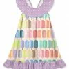 Brand new 👍 Millie Loves Lily Cream & Lavender Multicolor Ice Pop Ruffle Yoke 👗 Dress - 👧 Girls For Kids 🥰