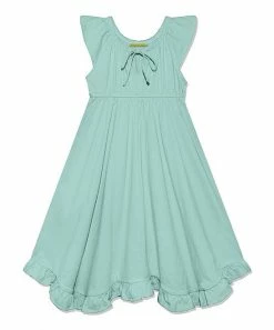 Outlet ⌛ Simply Millie By Millie Loves Lily Mint Ruffle-Hem Angel-Sleeve 👗 Dress - 👧 Girls For Kids 👏