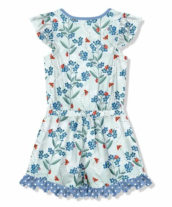 Best Pirce π Millie Loves Lily Light Blue Polka Dot Ladybug Ruffle-Trim Button-Front Romper - π§ Girls For Kids π 3 Best Pirce π Millie Loves Lily Light Blue Polka Dot Ladybug Ruffle-Trim Button-Front Romper - π§ Girls For Kids π - Image 3