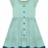 Promo 🔔 Simply Millie By Millie Loves Lily Mint Button-Up Ruffle-Hem Angel-Sleeve 👗 Dress - Toddler & 👧 Girls For Kids 🔥