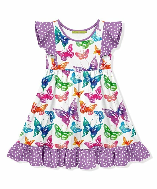 Hot Sale β Millie Loves Lily White & Purple Butterfly Angel-Sleeve π Dress - π§ Girls For Kids β 1 Hot Sale β Millie Loves Lily White & Purple Butterfly Angel-Sleeve π Dress - π§ Girls For Kids β