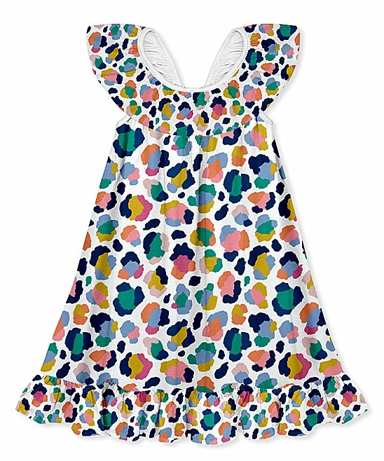 Discount π₯ Millie Loves Lily White & Blue Leopard Ruffle Yoke A-Line π Dress - π§ Girls For Kids β¨ 1 Discount π₯ Millie Loves Lily White & Blue Leopard Ruffle Yoke A-Line π Dress - π§ Girls For Kids β¨