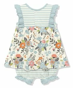 New π Little Millie Cream Stripe Tiffany Floral π Skirted Bubble Romper - Infant & Toddler For Kids π 5 New π Little Millie Cream Stripe Tiffany Floral π Skirted Bubble Romper - Infant & Toddler For Kids π -Little Millie-shop zu94692879 alt 2 tm1617302923