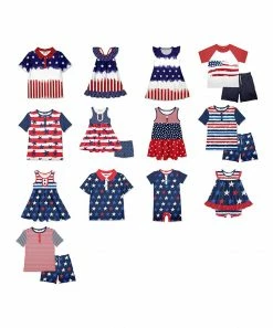 Cheapest ⌛ Millie Loves Lily Navy & Red Stars Stripes Angel-Sleeve A-Line 👗 Dress - 👧 Girls For Kids 🧨 -Little Millie-shop zu94731362 alt 2 tm1649705277