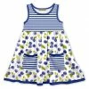 Brand new 👏 Millie Loves Lily White & Blue Berries Sleeveless Pocket A-Line 👗 Dress - 👧 Girls For Kids 🤩