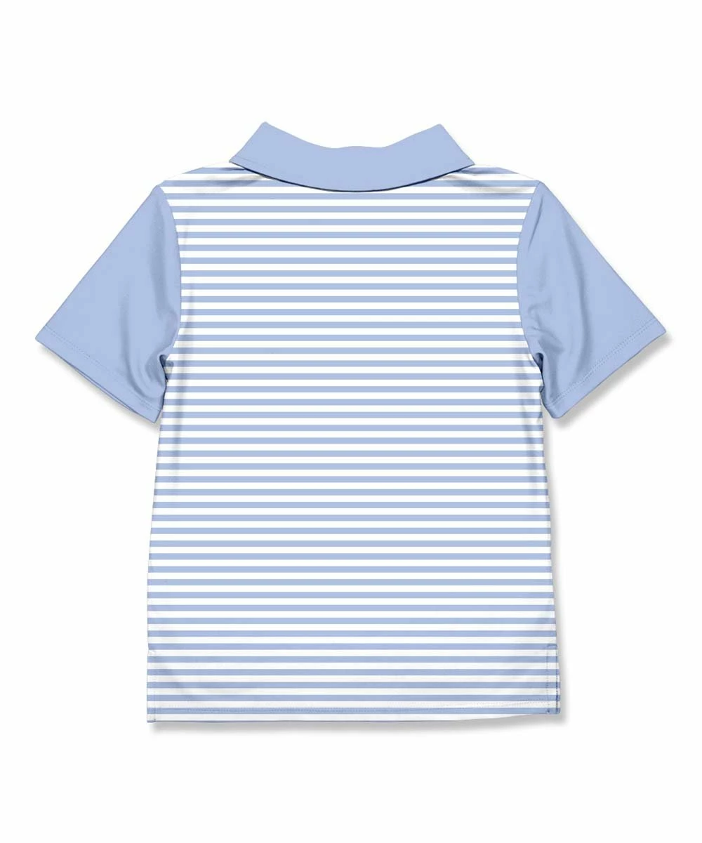Budget π€© Millie & Maxx Periwinkle & White Stripe Polo - Toddler For Kids π 2 Budget π€© Millie & Maxx Periwinkle & White Stripe Polo - Toddler For Kids π - Image 2