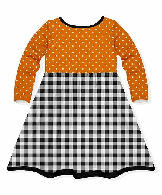 Flash Sale π Millie Loves Lily Orange & Black Gingham Cat A-Line π Dress - π§ Girls For Kids π€© 2 Flash Sale π Millie Loves Lily Orange & Black Gingham Cat A-Line π Dress - π§ Girls For Kids π€© - Image 2