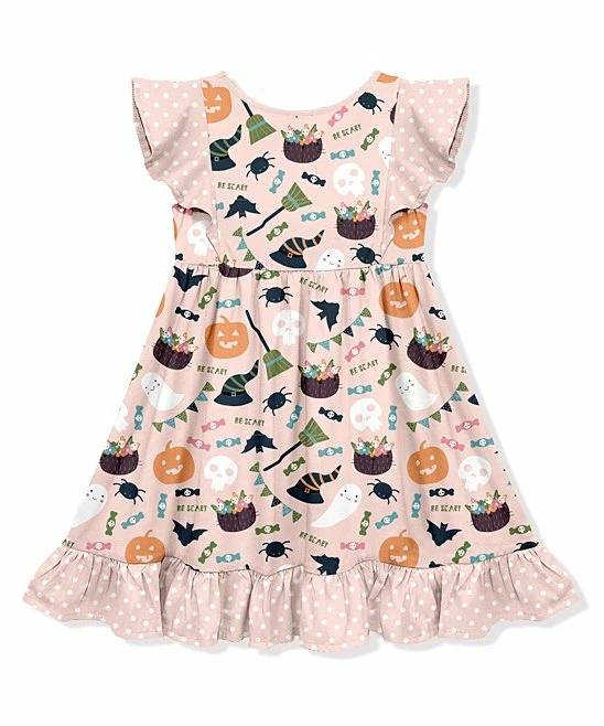 Outlet π Millie Loves Lily Pink & Orange π Halloween Icons Angel-Sleeve π Dress - π§ Girls For Kids π 3 Outlet π Millie Loves Lily Pink & Orange π Halloween Icons Angel-Sleeve π Dress - π§ Girls For Kids π - Image 3
