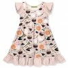 Outlet 🛒 Millie Loves Lily Pink & Orange 💀 Halloween Icons Angel-Sleeve 👗 Dress - 👧 Girls For Kids 🎁