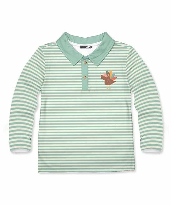 Outlet π Millie & Maxx Light Green Stripe Turkey Garden Long-Sleeve Polo - Toddler & Boys For Kids β 1 Outlet π Millie & Maxx Light Green Stripe Turkey Garden Long-Sleeve Polo - Toddler & Boys For Kids β