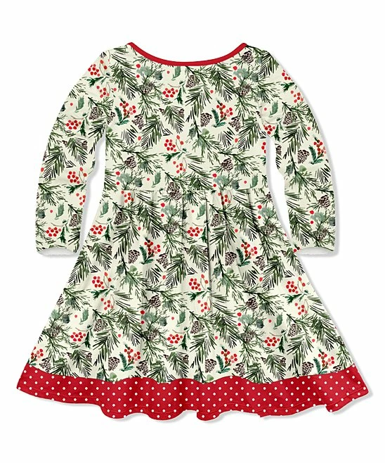 Hot Sale β Millie Loves Lily Cream & Red Pine Berries Button-Up A-Line π Dress - Toddler & π§ Girls For Kids π 2 Hot Sale β Millie Loves Lily Cream & Red Pine Berries Button-Up A-Line π Dress - Toddler & π§ Girls For Kids π - Image 2