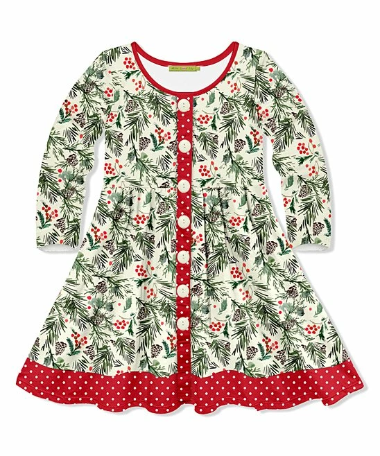 Hot Sale β Millie Loves Lily Cream & Red Pine Berries Button-Up A-Line π Dress - Toddler & π§ Girls For Kids π 1 Hot Sale β Millie Loves Lily Cream & Red Pine Berries Button-Up A-Line π Dress - Toddler & π§ Girls For Kids π