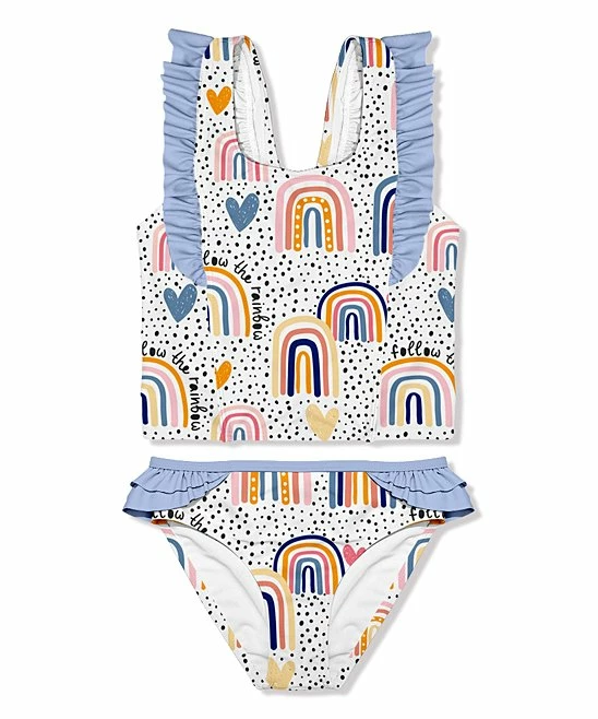 Budget β¨ Millie Loves Lily Purple & Yellow 'Follow The Rainbow' Ruffle-Detail Tankini - Infant, Toddler & π§ Girls For Kids π 1 Budget β¨ Millie Loves Lily Purple & Yellow 'Follow The Rainbow' Ruffle-Detail Tankini - Infant, Toddler & π§ Girls For Kids π